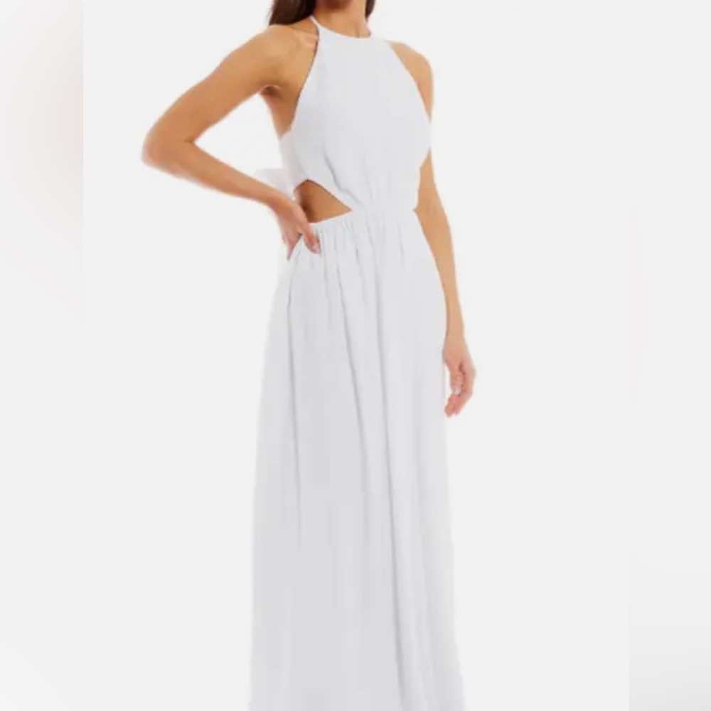 NEW NWT Gianni Bini Womens Trina Cutout Maxi Dress White Sz. L